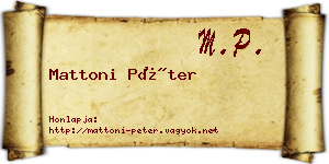 Mattoni Péter névjegykártya